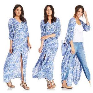 FAITHFULL THE BRAND Bonnie & Clyde Maxi Dress Flipside Print Size Large